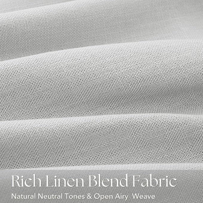 Grey Pinch Pleated Linen Curtains 108 Inch Length 2 Panels for Living Room Bedroom Textured GreySemi Sheer Drapes Pinch Pleat Rings Window Curtain 40x108