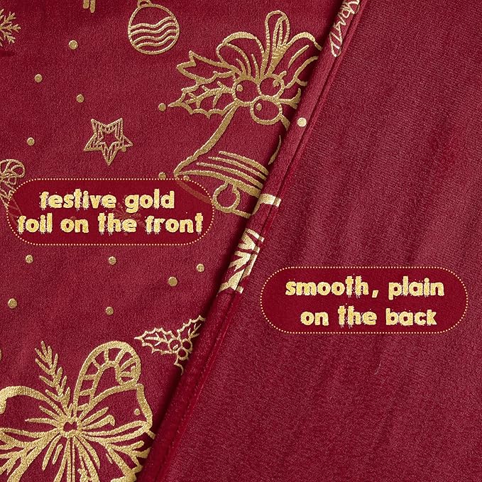 NICETOWN Red Velvet Curtains 96 inches Long for Living Room, Printed Curtains for Living Room with Tree Pattern Thermal Insulated Soft Blackout Drapes for Home Decor, 2 Panels Set, W50 x L96