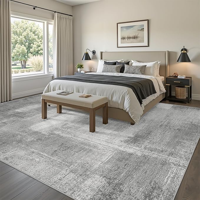 zesthome 10x12 Area Rugs - Large Modern Abstract Washable Rug, Low Pile Living Room Rug, Soft Anti-Skid Indoor Rugs, Non-Shedding Carpets for Bedroom Dining Living Farmhouse Nursery Home Office
