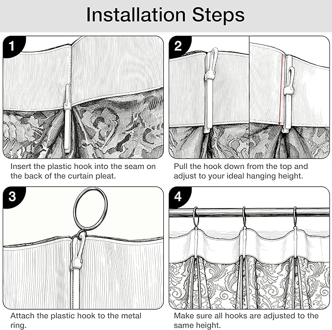 Bujasso White Lace Pinch Pleat Curtains 90 inch,Vintage Floral Sheer Drapes with Hooks & Rings, Victorian Damask Scalloped Edge Light Filtering Window Panels for Bedroom Living Room, 40" Wx90 Lx2