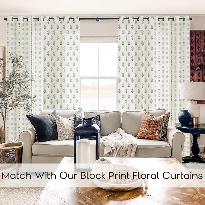 Farmhouse Curtains for Living Room, Striped Linen Cream and Black Pattern Modern Farm House Curtains for Dining Room Bedroom 84 Inch Long 2 Panels Set