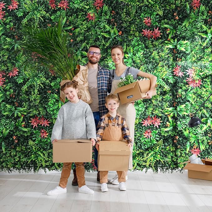 Grass Wall Panels 16 Pack 20"x20", Artificial Hedge Greenery Wall Backdrop, Plant Wall, UV Protected Privacy Fence Screen, Green Wall Decor for Outdoor Indoor Wedding Décor