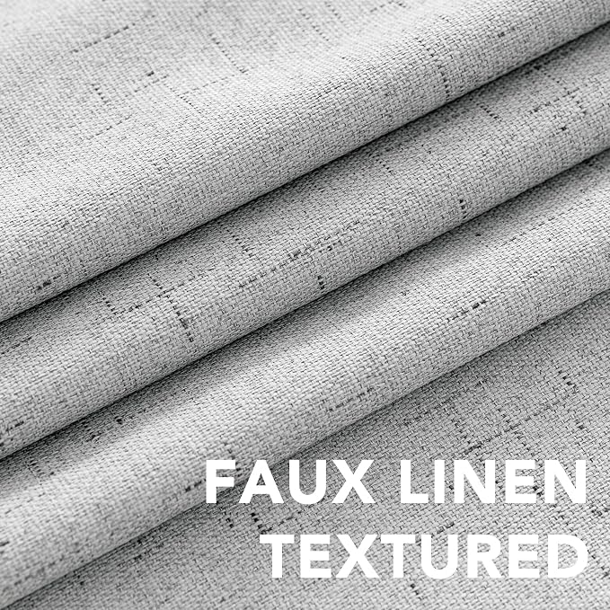 H.VERSAILTEX 100% Blackout Curtains for Bedroom Thermal Insulated Linen Textured Curtains Heat and Full Light Blocking Drapes Living Room Curtains 2 Panel Sets, Glacier Gray, 42x63 Inch