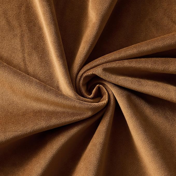 MIULEE Velvet Throw Pillow Covers 24x24 Inch, Pack of 2 - Golden Brown, Super Soft Euro Decorative Square Pillows Modern Luxury Home Decor for Bed, Sofa, Couch, Living Room
