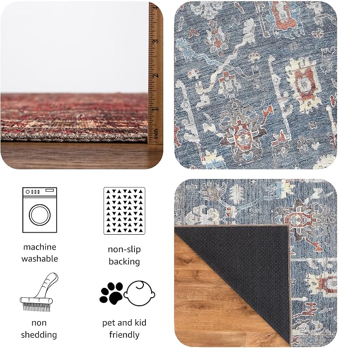 Keen Home Design 24"x36" Rug - Machine Washable Entry Rug with Non-Slip Backing, Ideal for Enteryway, Kitchen, Bathroom, Laundry Room - Vintage, Easy Clean, Durable, Low Pile - (2' x 3')