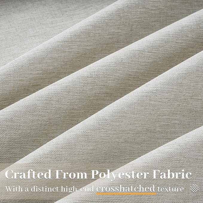 102 Inches Long Custom Pinch Pleated Linen Sheer Curtains,Gray Privacy Pinch Pleat Light Filtering Curtains with Pin Hooks for Traverse Rods,Burlap Drapes 2 Panels for Living Room Bedroom