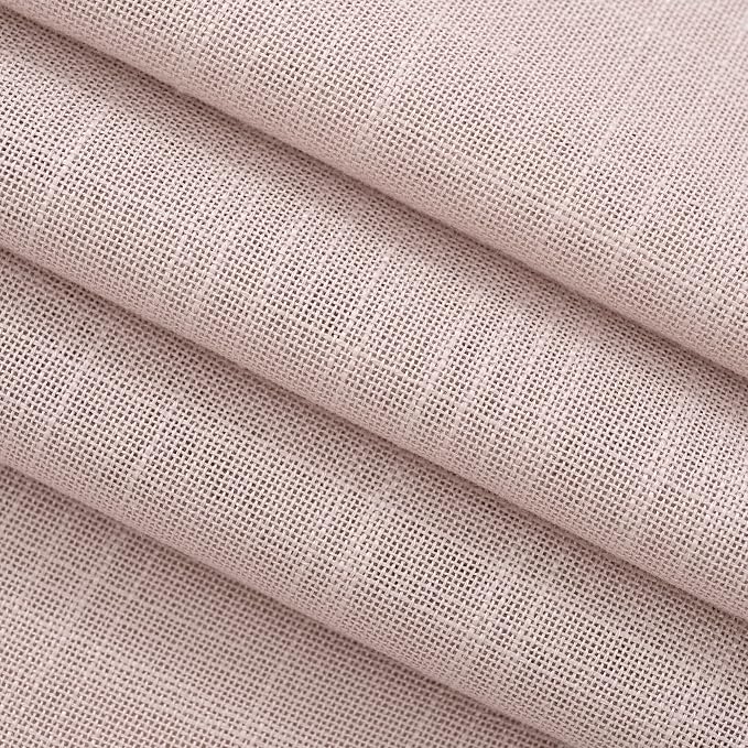 Blush Pink Curtains for Living Room Back Tab Modern Farmhouse Semi Sheer Curtains 96 inches Long 2 Panels Set Muted Neutral Window Curtain for Dining Room Bedroom 52x96