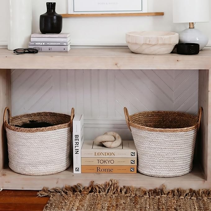PROBENEX 4 Pcs Decorative Books | Faux Mocha Coffee Table & Shelf Decor | Warm Modern Look for Living Room, Office and Entryway - Not Real, Tool-Free 2-Min Setup