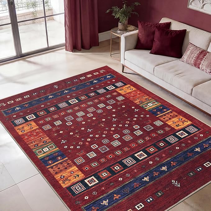 Keen Home Design 3x5 Rug - Machine Washable Entry Rug with Non-Slip Backing, Ideal for Enteryway, Kitchen, Bathroom, Laundry Room - Vintage, Easy Clean, Durable, Low Pile Rug - (3' x 5')