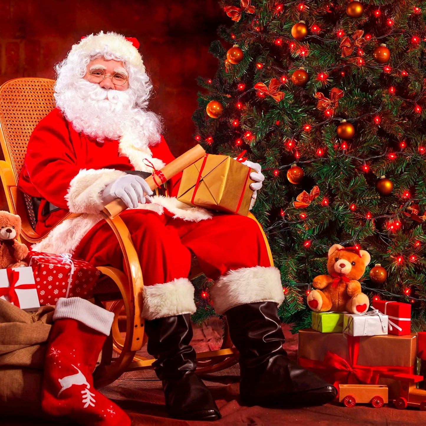 Hopolon 50 Red Christmas Lights, 2PACK Green Wire 13 Feet Long String Lights Set for Outdoor Indoor Décor, Valentines Day, Wedding, Halloween, Christmas Trees, Holiday Lighting Decor(2pcs Red)