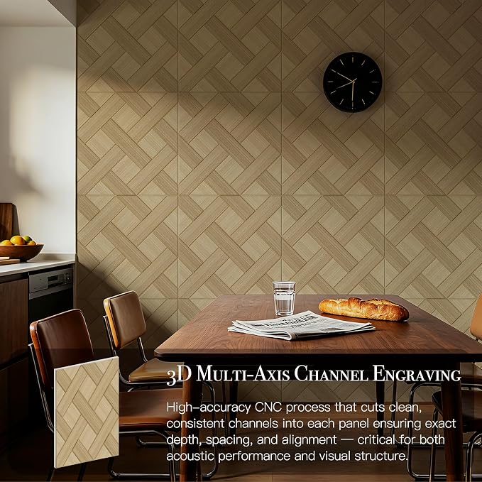 Soon Global Acoustical Wall Panels, 6-Piece 23.62 X 23.62 Inches Art Acoustic Panels, Decorative Acoustic Panels, Acoustic Wall Panels, Sound Absorbing Wall Art, Cedral Arc