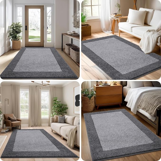 Washable Area Rug 36" x 36", Non Slip Kitchen Rug for Floor, Absorbent Entrance Rug for Dining Room, Bedroom, Living Room (Roll Packing)