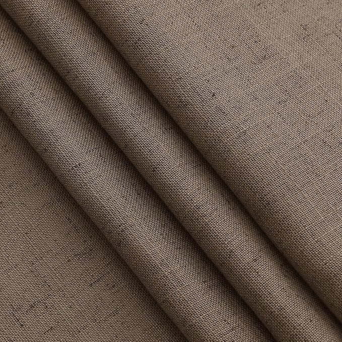 Light Brown Linen Curtains 84 Inches Long for Bedroom Back Tab Light Filtering Privacy Semi Sheer Curtains Modern Farmhouse Decor Light Brown Cotton Textured Curtain for Living Room 2 Panels 52x84