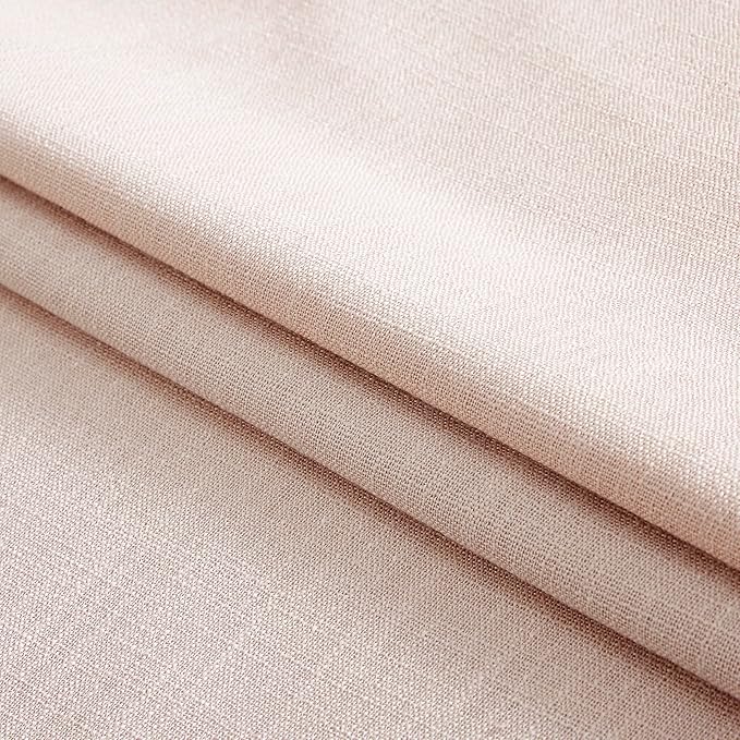 Pink Pinch Pleated Full Blackout Curtains Linen Texture Noise Reducing Window Treatment Panel 102 Inches Long for Living Room Bedroom Thermal Insulated Back Tab Drapes with Hooks, 2 Panel, 40"Wx102"L
