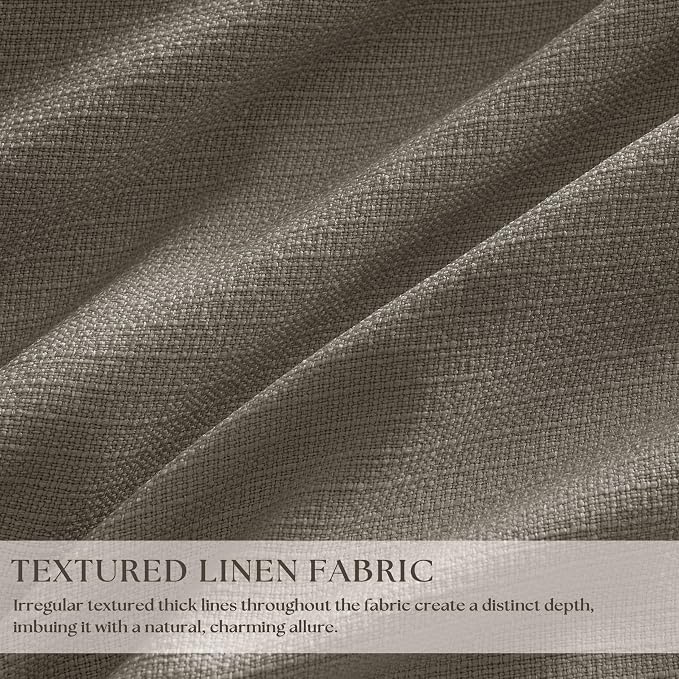 Dark Taupe Linen Blackout Pleated 108 Inch Curtains for Living Room Darkening Pinch Pleat 100% Black Out Drapes Thermal Insulated Soundproof Brownish Gray 108 Inch Curtain for Dining Bedroom 40x108