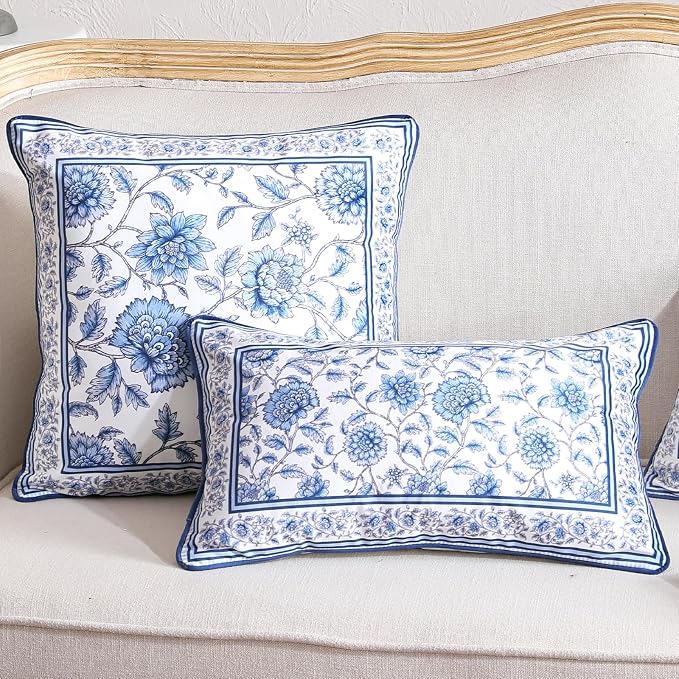 ISAENNE Designer Velvet Throw Pillow Cover,Set of 2,20"x12"-BlueWilow | Pillow Cover,Concealed Zipper Design,Dragonfly Pattern,Sofas,Bedroom,Living Room,Lounge Chairs,All Season Home Decor