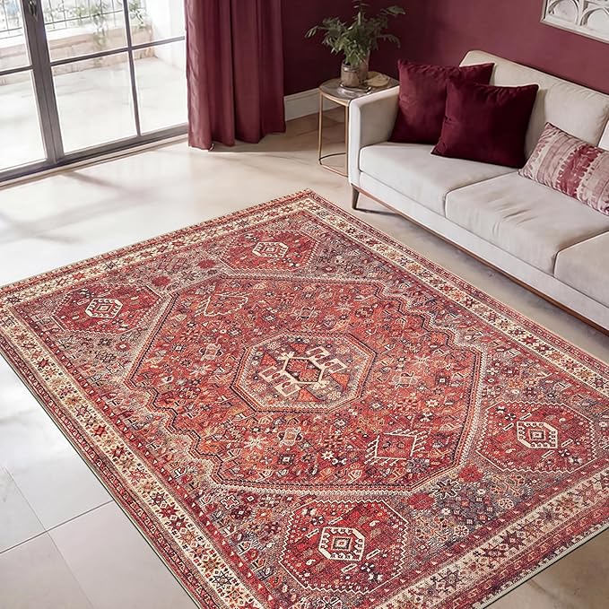 Keen Home Design 3x5 Rug - Machine Washable Entry Rug with Non-Slip Backing, Ideal for Enteryway, Kitchen, Bathroom, Laundry Room - Vintage, Easy Clean, Durable, Low Pile Rug - (3' x 5')