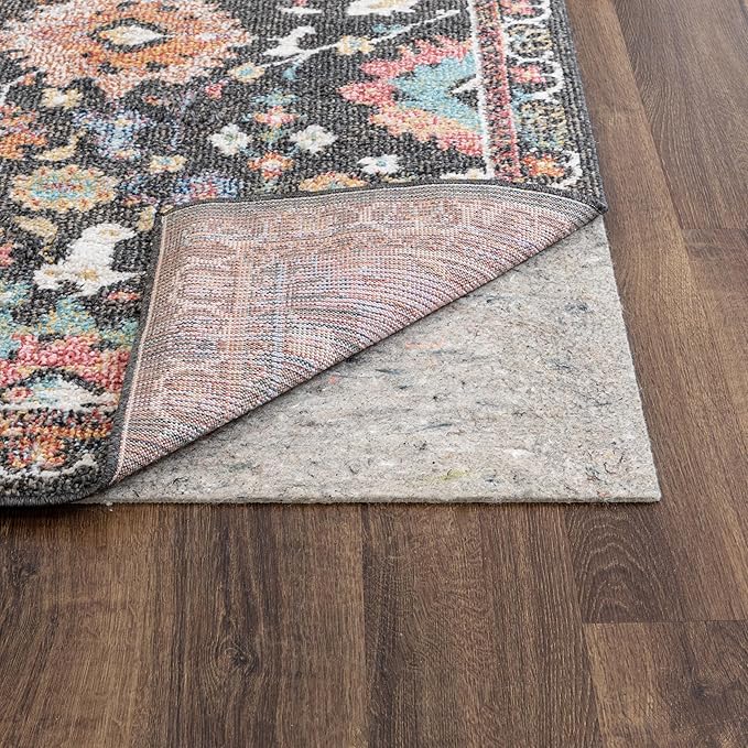 Mohawk Home Non Slip Rug Pad 6' x 9'- 1/4" Thick Felt + Latex Rubber Gripper - Dual Surface Cushion for Hardwood, Carpet, Tile Floors, Made in USA