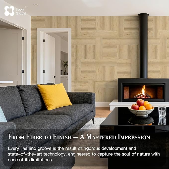 Soon Global Acoustical Wall Panels, 6-Piece 23.62 X 23.62 Inches Art Acoustic Panels, Decorative Acoustic Panels, Acoustic Wall Panels, Sound Absorbing Wall Art, Zen Split