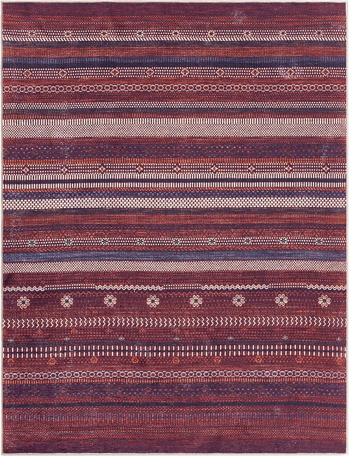 Keen Home Design 48"x72" Rug - Machine Washable Area Rug with Non-Slip Backing, Ideal for Living Room, Dining Room, Bedroom - Vintage, Easy Clean, Durable, Low Pile Rug - (4' x 6')