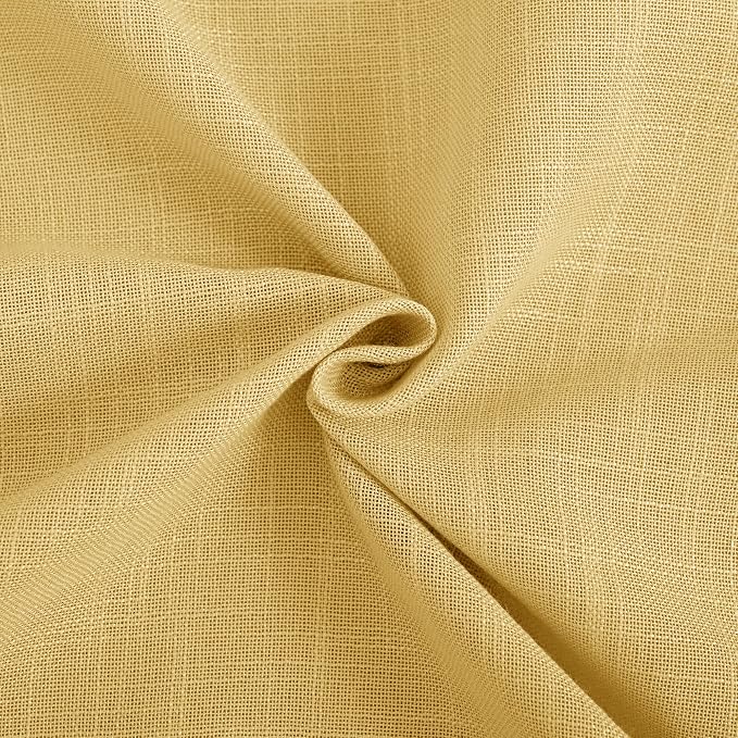 Gold Curtains for Living Room Back Tab Modern Farmhouse Semi Sheer Curtains 102 inches Long 2 Panels Set Muted Neutral Window Curtain for Dining Room Bedroom 52x102