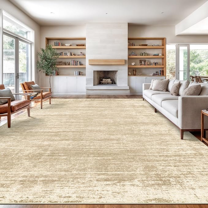 zesthome 10x12 Area Rugs - Large Modern Abstract Washable Rug, Low Pile Living Room Rug, Soft Anti-Skid Indoor Rugs, Non-Shedding Carpets for Bedroom Dining Living Farmhouse Nursery Home Office