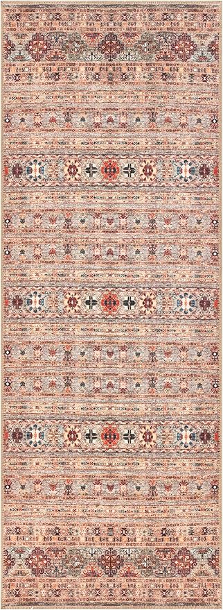 Keen Home Design 30"x144" Rug - Machine Washable Runner with Non-Slip Backing, Ideal for Hallway, Entryway, Kitchen, Laundry Room - Vintage, Easy Clean, Durable, Low Pile Rug - (2'6" x 12')