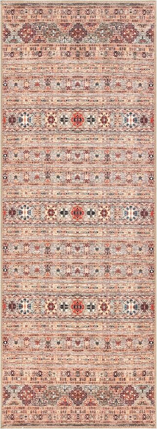 Keen Home Design 30"x120" Rug - Machine Washable Runner with Non-Slip Backing, Ideal for Hallway, Entryway, Kitchen, Laundry Room - Vintage, Easy Clean, Durable, Low Pile Rug - (2'6" x 10')