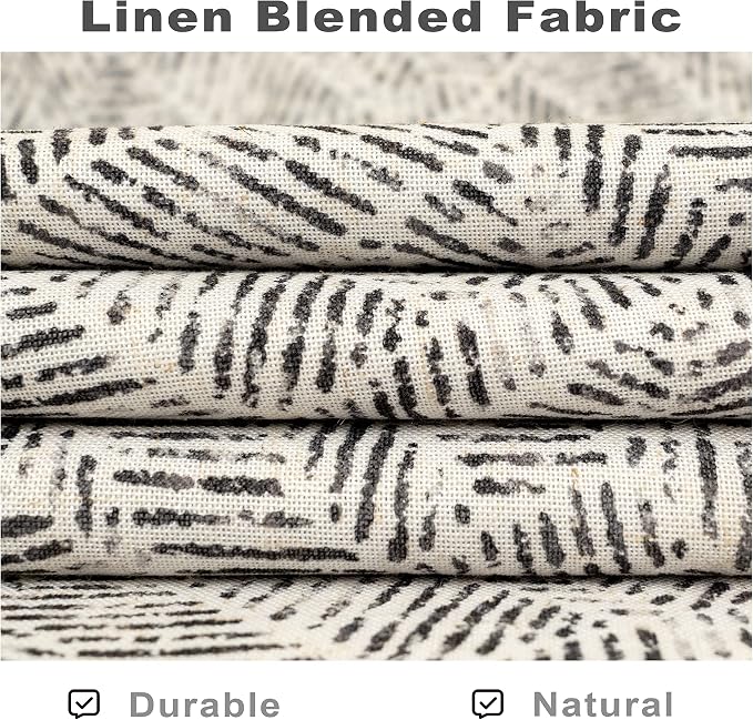 DriftAway Farmhouse Linen Lined Valance Double Layer Thermal Insulated Room Darkening Blackout Window Valances 3 Inch Rod Pocket Striped Kitchen Valance for Bathroom Single 52 x 18 Inch Roman Black
