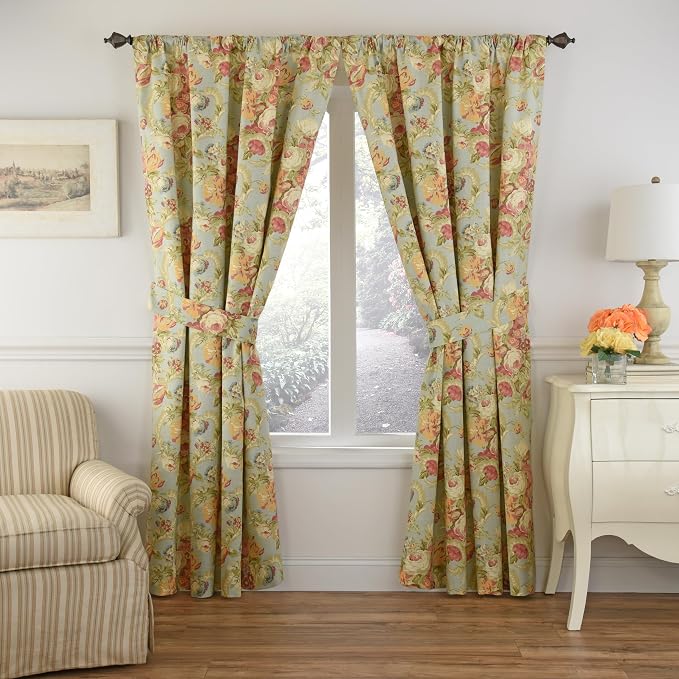 Waverly Spring Bling Vapor Window Panel - 100% Cotton - Elegant Textured Look - 52" X 84"