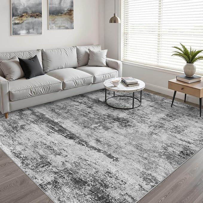 10x14 Area Rugs Living Room: Washable Large Abstract Neutral Modern Soft Rug Stain Resistant Indoor Floor Non-Slip Accent Carpet for Bedroom Nursery Playroom Dining Room Office Dorm Home House Decor
