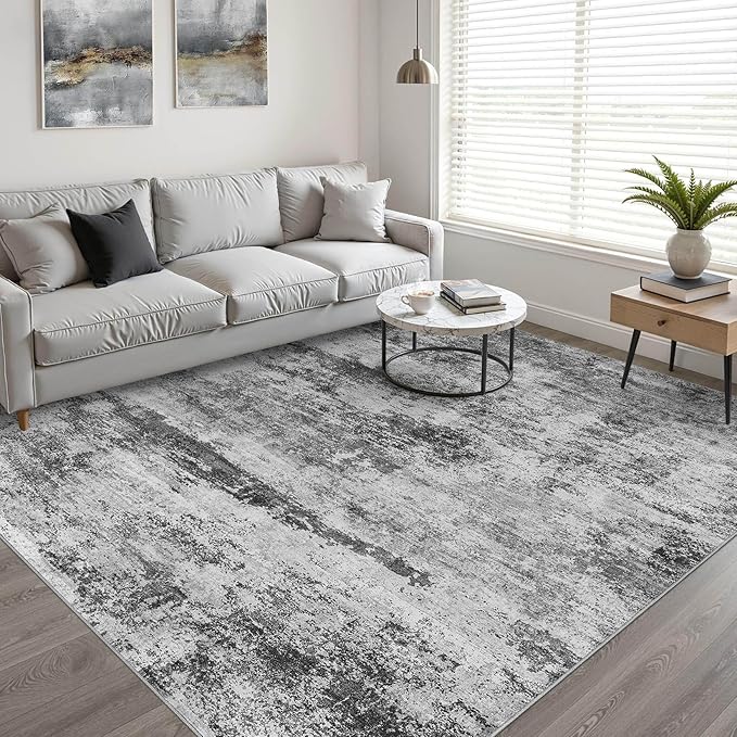 7x10 Area Rugs Living Room: Washable Large Abstract Neutral Modern Soft Rug Stain Resistant Indoor Floor Non-Slip Accent Carpet for Bedroom Nursery Playroom Dining Room Office Dorm Home House