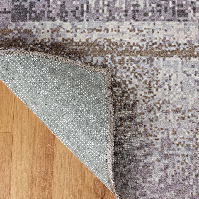 Superior Modern Abstract Washable Rug, Non-Skid Backing, Pet & Kid Friendly, Easy Care, Non-Slip Rugs for Entry, Living Room, Kitchen, Bedroom, Low Pile Area Rug, Ara Collection, 3' x 5', Taupe