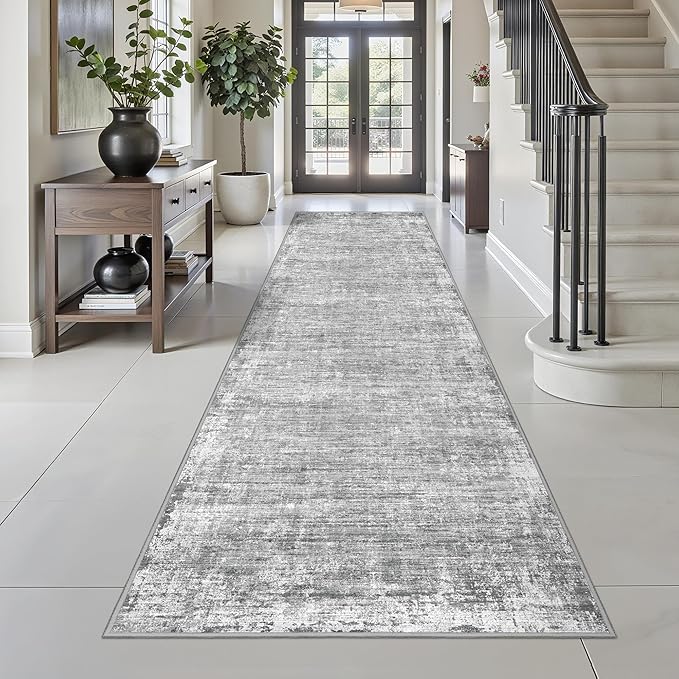 zesthome Long Hallway Runner Rugs - Washable Rug 2x10, Stain Resistant Soft Kitchen Runner, Anti Slip Backing Abstract Runner Rugs for Entrance, Bedroom, Living Room, Laundry, Stair