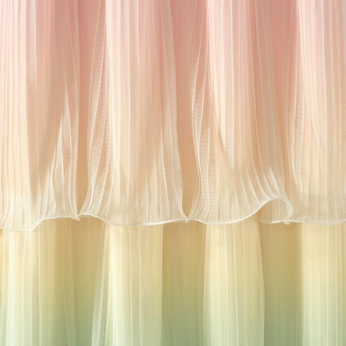 Lush Decor Rainbow Ombre Nerina Light Filtering Window Curtain Panels Pair 36" W x 63" L Rainbow - Rainbow Curtains - for Kids Bedroom - Nursery Decor