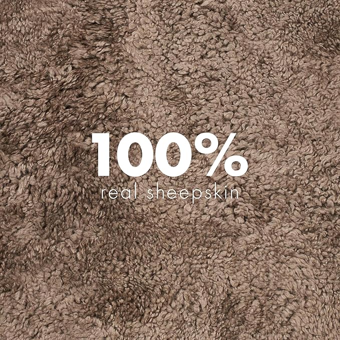 Nordic Sheep Real Sheepskin Rug 4x6 ft | Sheepskin Rugs for Living Room and Sofa | Large Bedside Rugs for Bedrooms is Breathable & Heat-regulating | Fluffy Rug in Color Light Brown