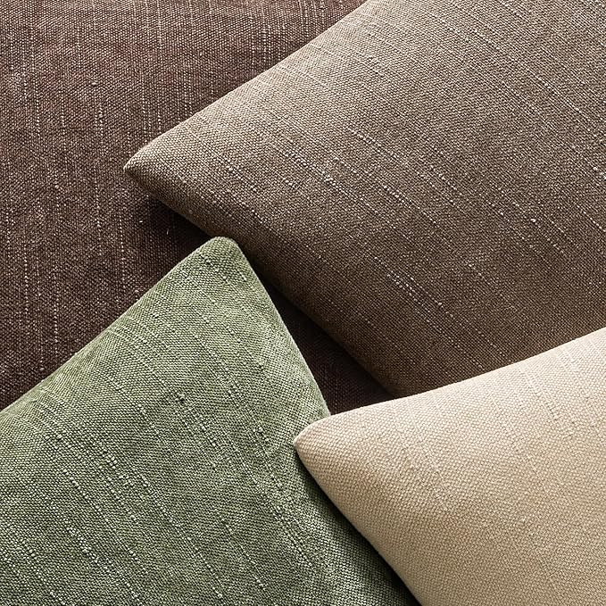 MIULEE Pack of 2 Decorative Throw Pillow Covers Soft Chenille Throw Pillows Solid Textured Cushion Covers for Spring Couch Sofa Bedroom Living Room 20x20 Inch, Sage Geen