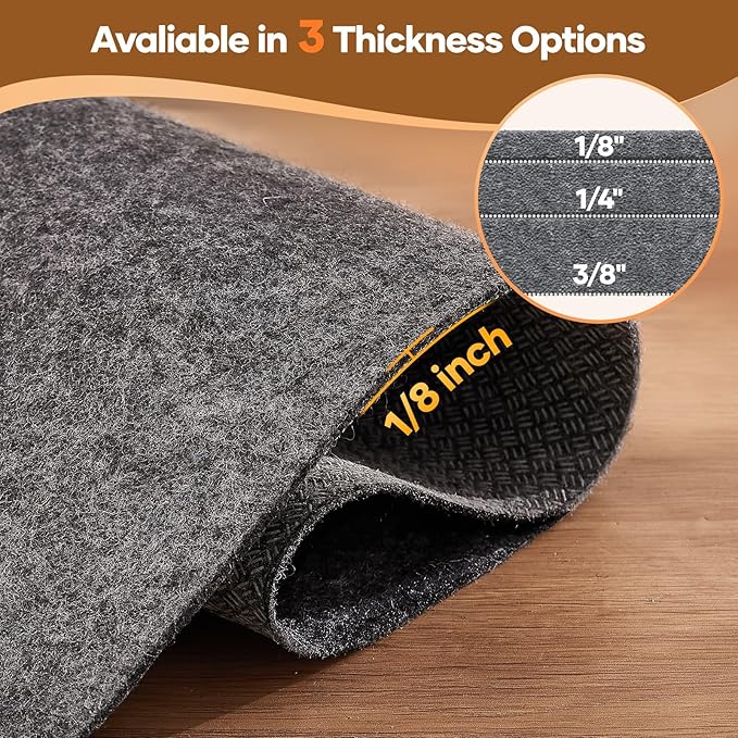 Veken Non Slip Cushioned Runner Rug Pad Gripper 2 x 12 Ft, Felt and Silicone Backing, 1/8 inch Thick, Carpet Liner Protector Mat for Area Rugs and Hardwood Floors, with 99 Pcs Anti-Slip Strips Pattern