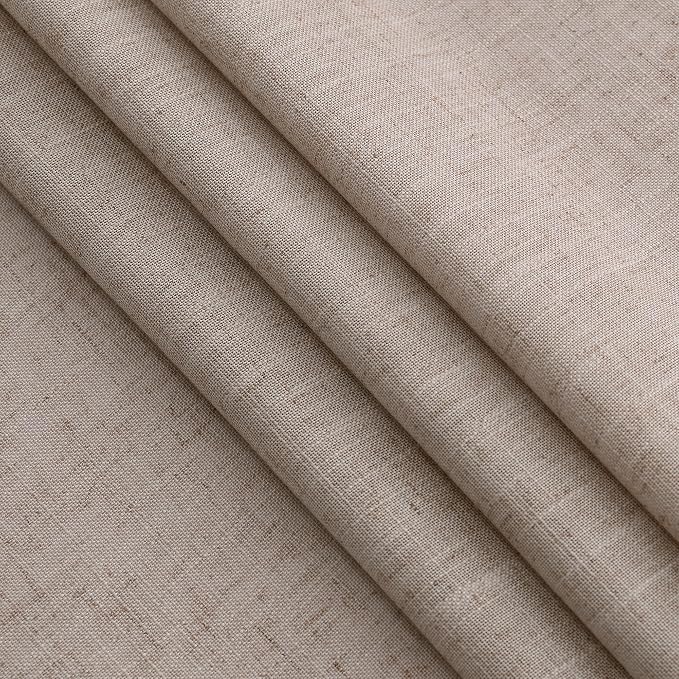Oatmeal Linen Curtains 120 Inch Extra Long for Living Room Back Tab Light Filtering Semi Sheer Drapes Modern Farmhouse Boho Decor Cotton Textured Curtain for Floor to Ceiling High Window 52x120