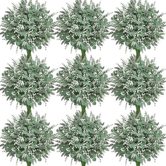 300Pcs 5 Kind Mixed Greenery Eucalyptus Stems Bulk for Wedding Decor, Babies Breath Flowers Artificial & Greenery for Centerpieces DIY Bouquets Vases Table Home Decor