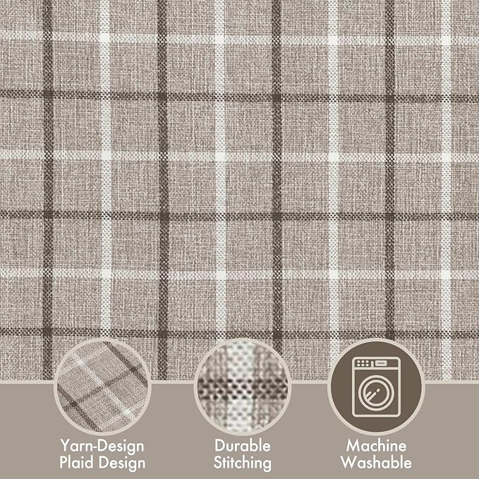 Madison Park Anaheim Cabin Plaid Curtain Window, Thermal Insulated Fleece Lining, Living Room Decor Room Darkening Drape for Bedroom, 1-Single Panel, 50x84, Rod Pocket & Back Tab, Brown (Pack of 4)