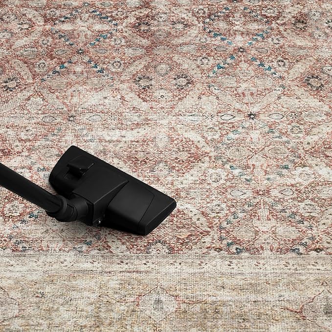 Keen Home Design 5x7 Rug - Machine Washable Area Rug with Non-Slip Backing, Ideal for Living Room, Dining Room, Bedroom - Vintage, Easy Clean, Durable, Low Pile - (5' x 7')