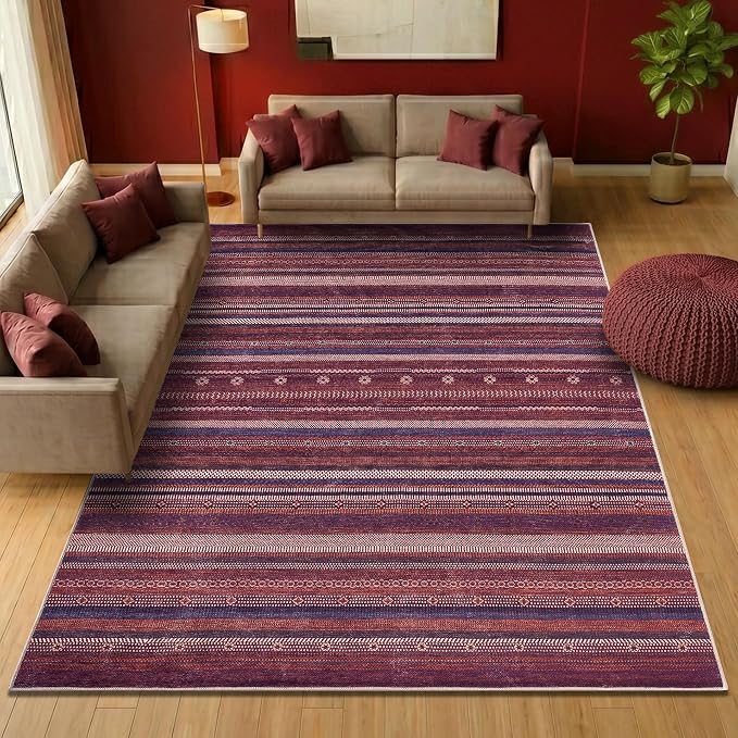 Keen Home Design 9x12 Rug - Machine Washable Area Rug with Non-Slip Backing, Ideal for Living Room, Dining Room, Bedroom - Vintage, Easy Clean, Durable, Low Pile Rug - (9' x 12')