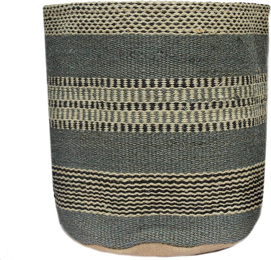 Jute Planter Basket Modern Woven Basket for 8" Flower Pot Floor Indoor Planters, 10” x 10” Storage Organizer Basket Rustic Home Decor, Boho Storage Earth-Friendly Planter (10x10 Inches, Sky 25)