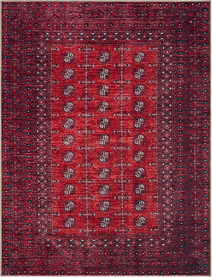 Keen Home Design 48"x72" Rug - Machine Washable Area Rug with Non-Slip Backing, Ideal for Living Room, Dining Room, Bedroom - Vintage, Easy Clean, Durable, Low Pile Rug - (4' x 6')