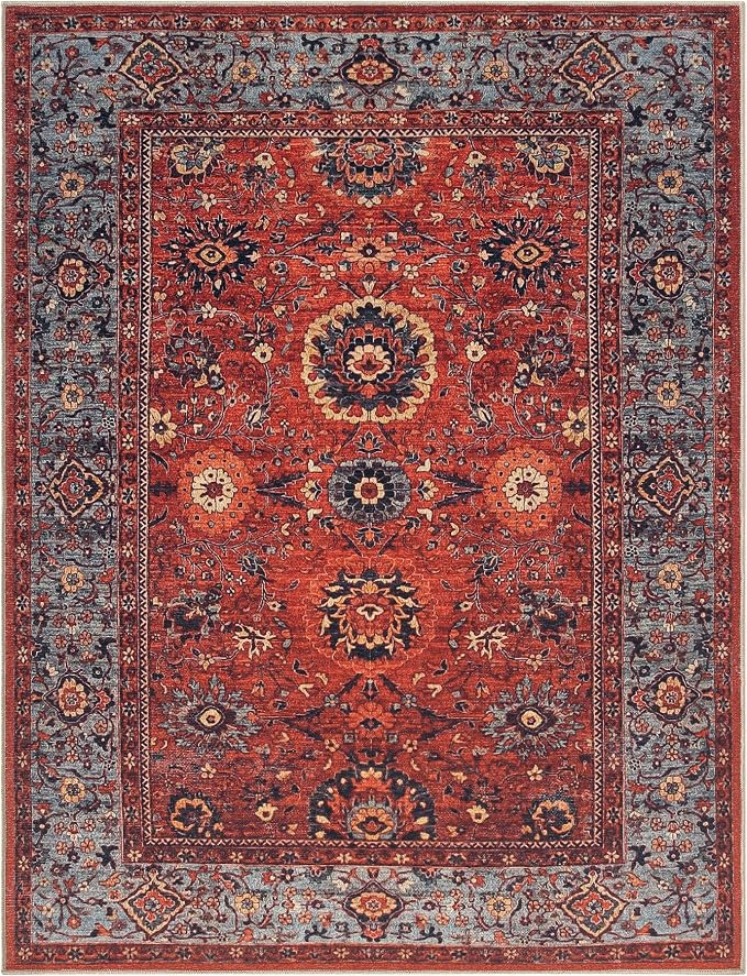 Keen Home Design 3x5 Rug - Machine Washable Entry Rug with Non-Slip Backing, Ideal for Enteryway, Kitchen, Bathroom, Laundry Room - Vintage, Easy Clean, Durable, Low Pile Rug - (3' x 5')