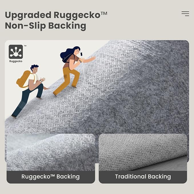 Valenrug 5x7 Area Rug - Stain Resistant 5x7 Rugs for Living Room, Non Slip High-Low Pile Textured Area Rugs for Bedroom, Folable Machine Washable Area Rug (5'x7', Beige)