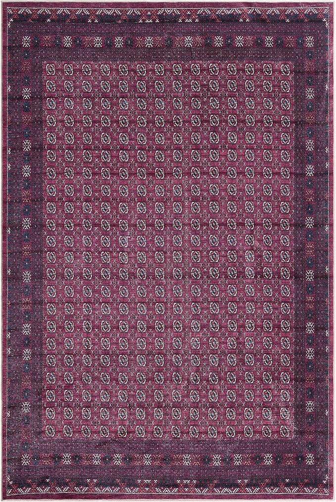 Keen Home Design 10x14 Rug - Machine Washable Area Rug with Non-Slip Backing, Ideal for Living Room, Dining Room, Bedroom - Vintage, Easy Clean, Durable, Low Pile Rug - (9'7" x 14')