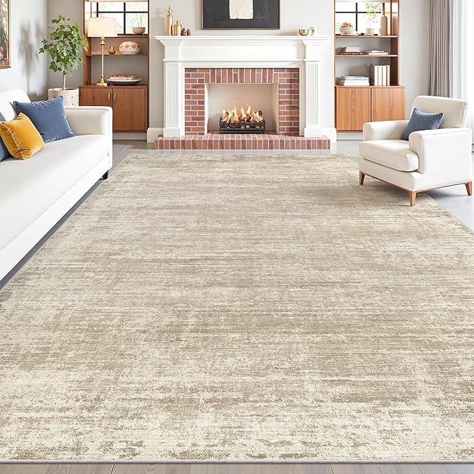 zesthome 7x9 Area Rugs for Living Room, Abstract Machine Washable Rug, Neutral Modern Soft Bedroom Rugs, Dining Room, Nursery, Non Slip Kitchen Carpet, Non-Shedding Indoor Home Office Rug