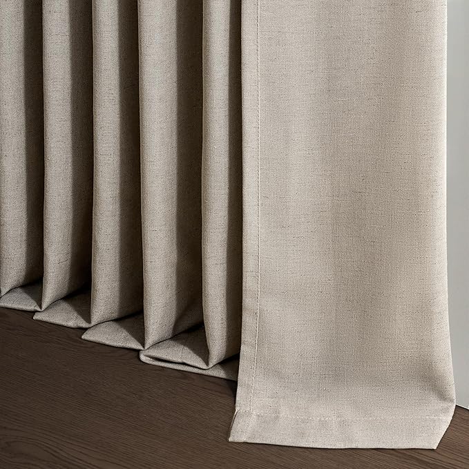Topfinel Pinch Pleated Curtains 63 Inches Long 2 Panels Set,Burlywood Semi Sheer Blend Fabric Farmhouse Cozy Rustic Western Home Decor Curtain Drapes for Living Room Bedroom,40x63 inch Length,Apricot